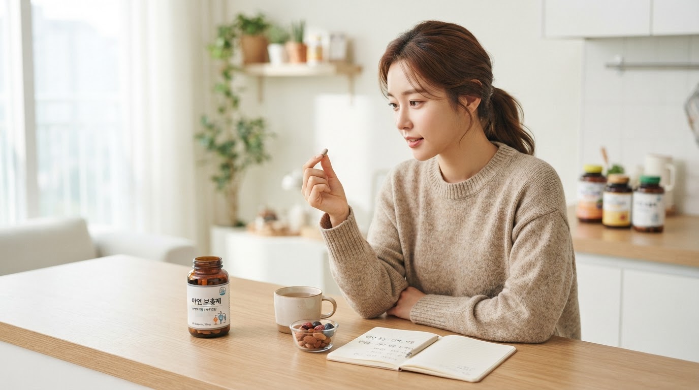 아연 보충제 장면